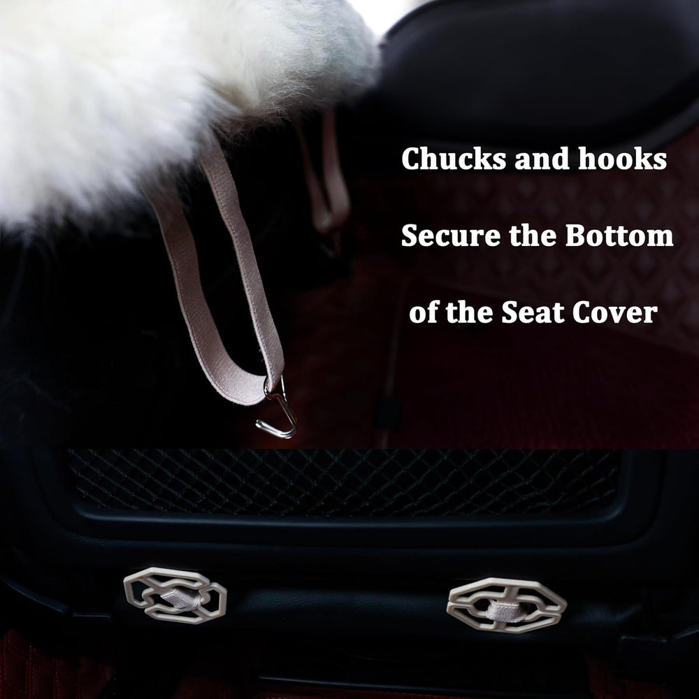 Fluffy Sheepskin Car Seat Cover for Soft Auto Fur Pet Cushion Pad