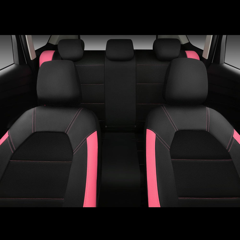 CAR PASS Leather Seat Covers, Breathable Universal Car Seat Cover Full Set fo...