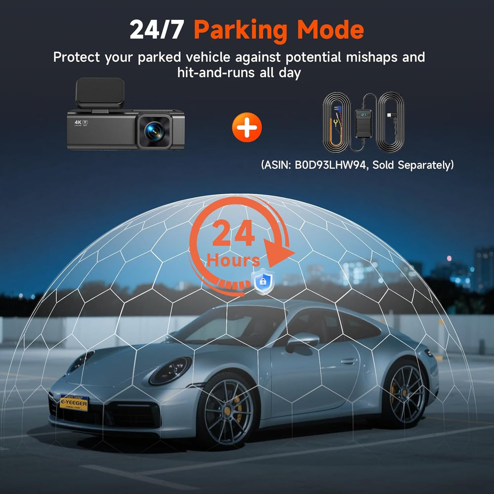 Dash Cam Front and Rear, 4K+1080P Dual Camera for Cars, 32GB Card Included