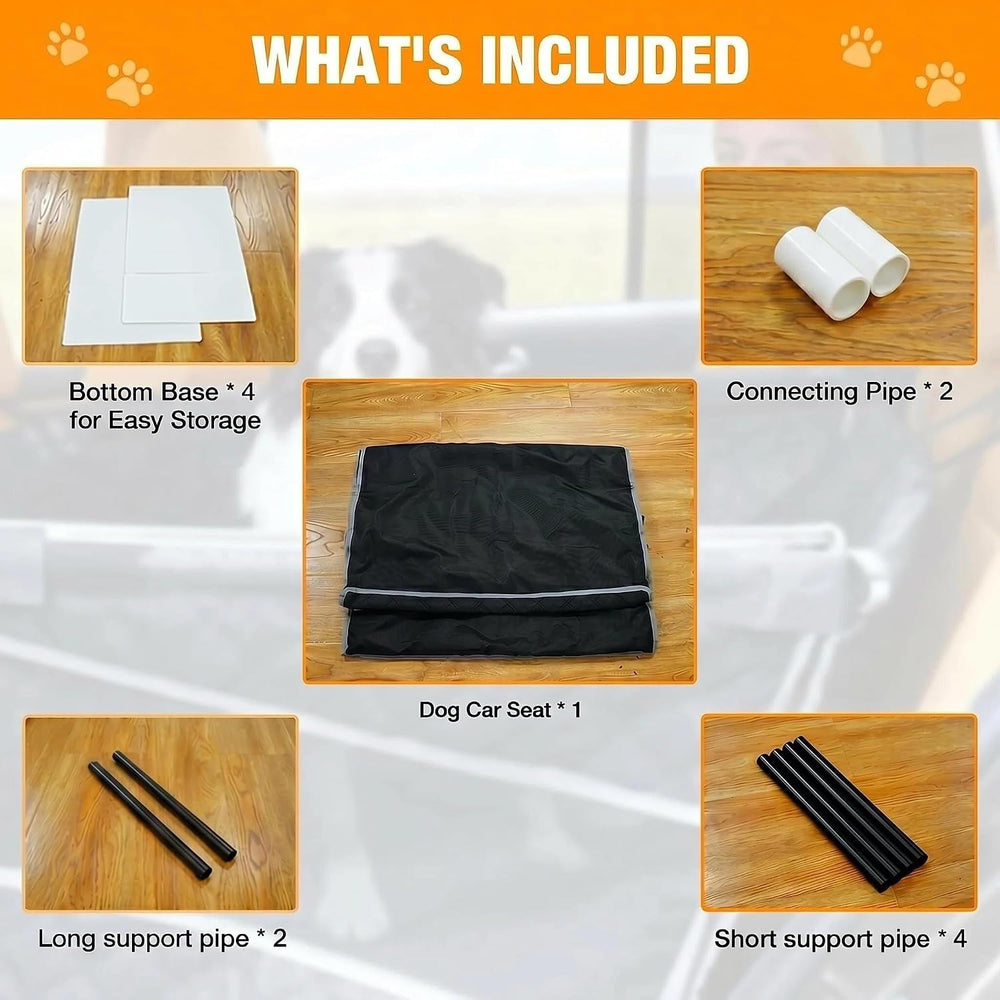 Dog Car Seat for Large Medium Dogs, Half Back Seat Dog Car Seat Cover