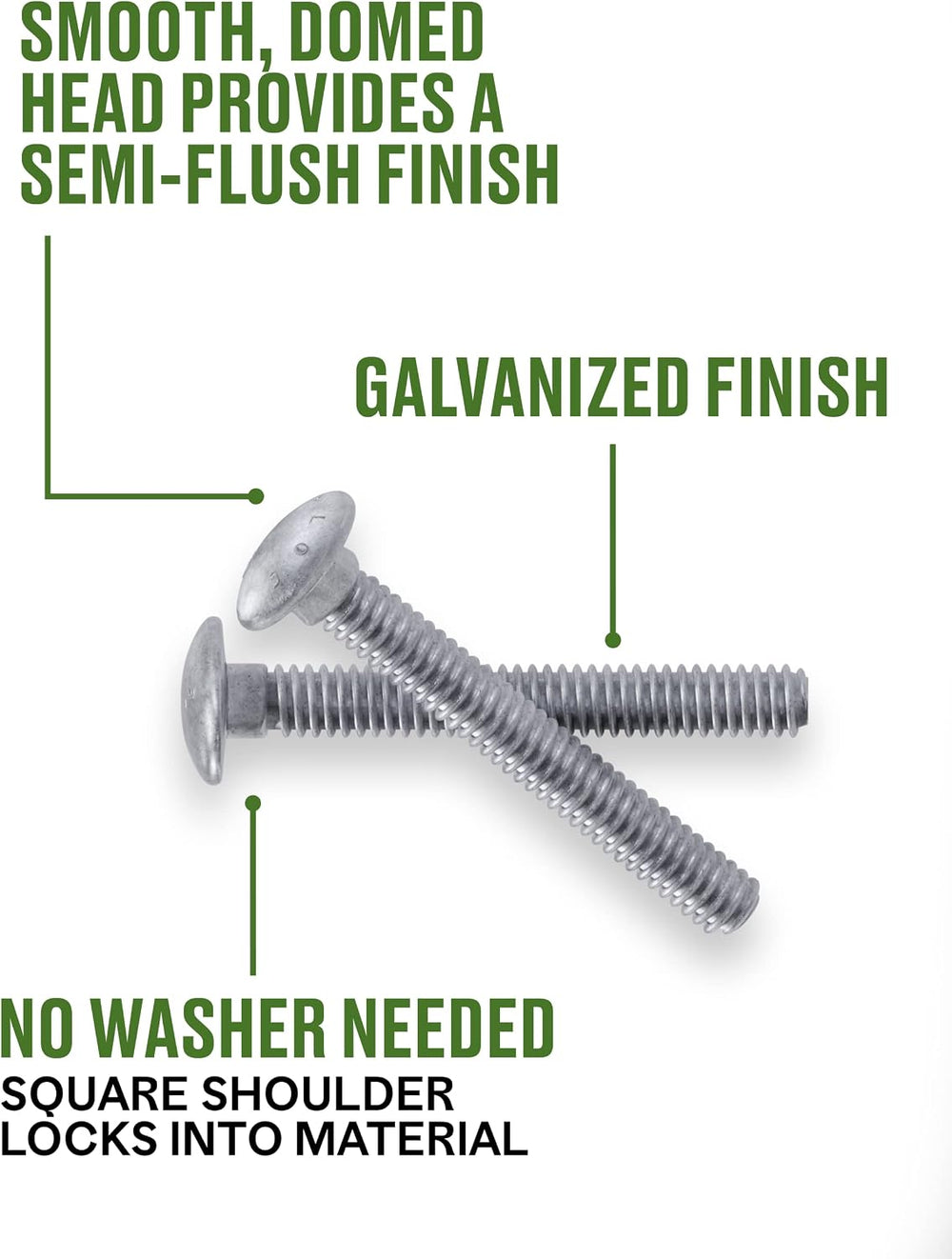 Hillman Group Galvanized Carriage Bolt 1/4” x 2-1/2”, 100 Count, Blunt Point,...