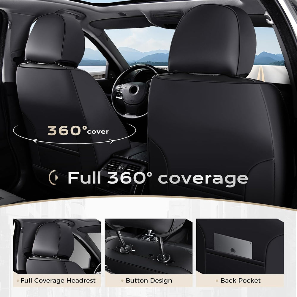 Coverado Car Seat Covers with Lumbar Support, Front Covers for Cars, Universa...