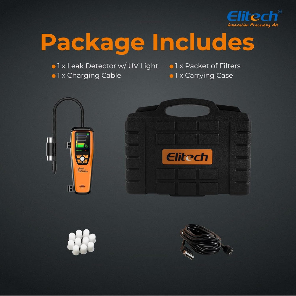 Elitech HVAC Refrigerant Leak Detector 10 Yrs Infrared Sensor Life, Halogen F...