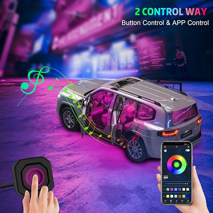 Acrylic Interior Car LED Strip Light, AMKI Car Neon Light
