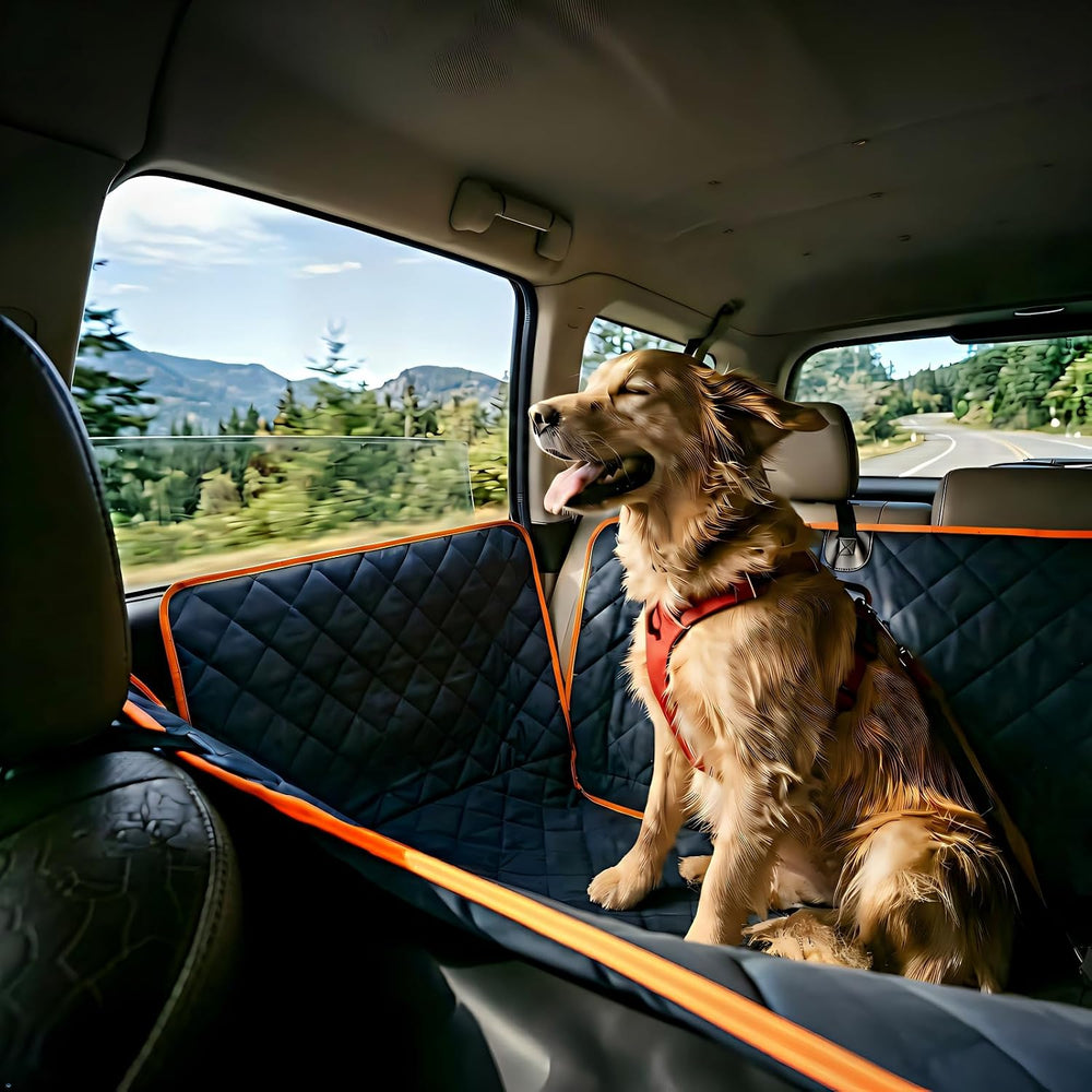 Luxury Dog Car Seat Cover for Back Seat Breathable Mesh Window Dog Hammock fo...