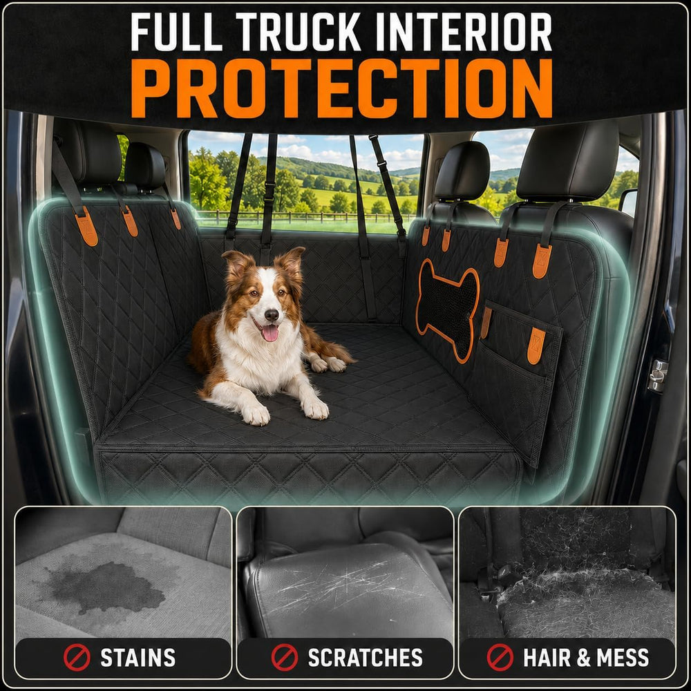 Dog Car Seat Cover for Back Seat Hard Bottom,Truck Rear Seat Extender