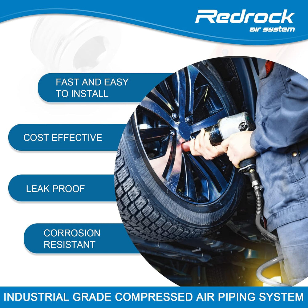 Air Compressor Accessories Kit 1/2" x 100 feet HDPE Aluminum Compressed ...