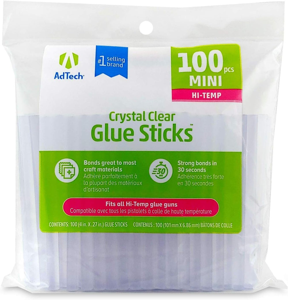Adtech Mini Hot Glue Sticks Clear | High Temperature | Bonds in 30 Seconds | ...