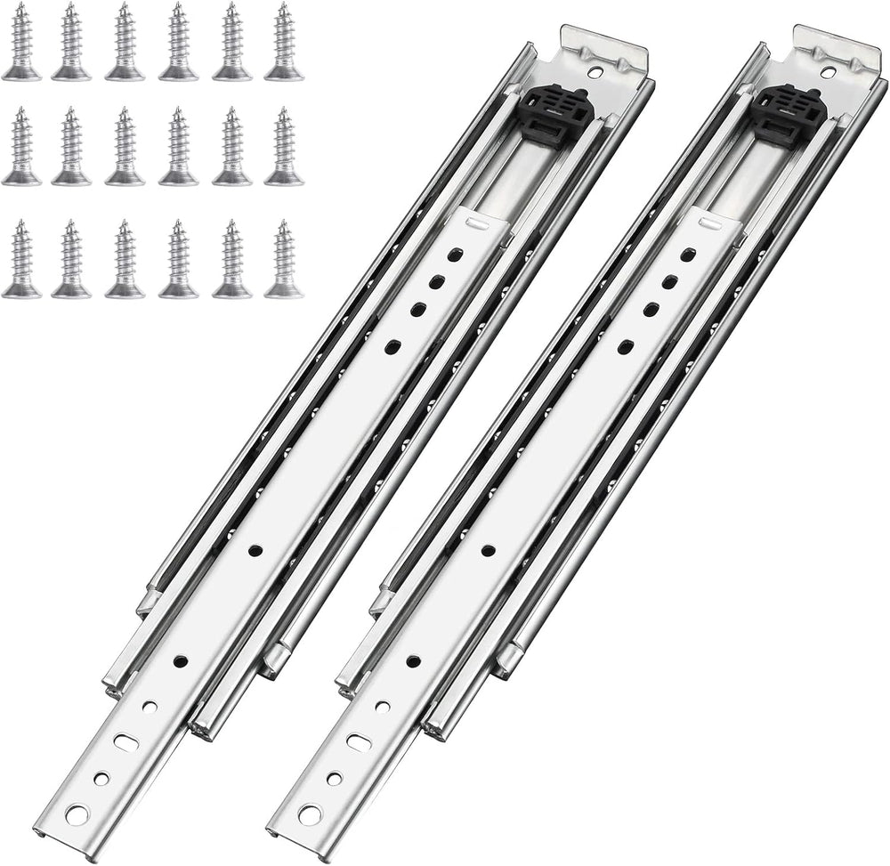 1 Pair 20 Inch 500 Lb Capacity Heavy Duty Drawer Slides with Screws,Side Moun...