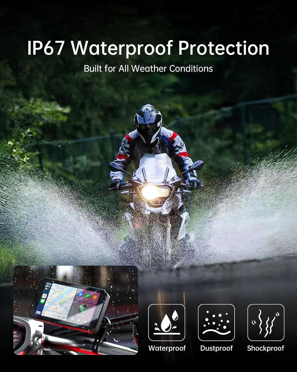 YESOK Y5 5" Motorcycle Dash Cam Front and Rear, 1080P+1080P Motorcycle C...