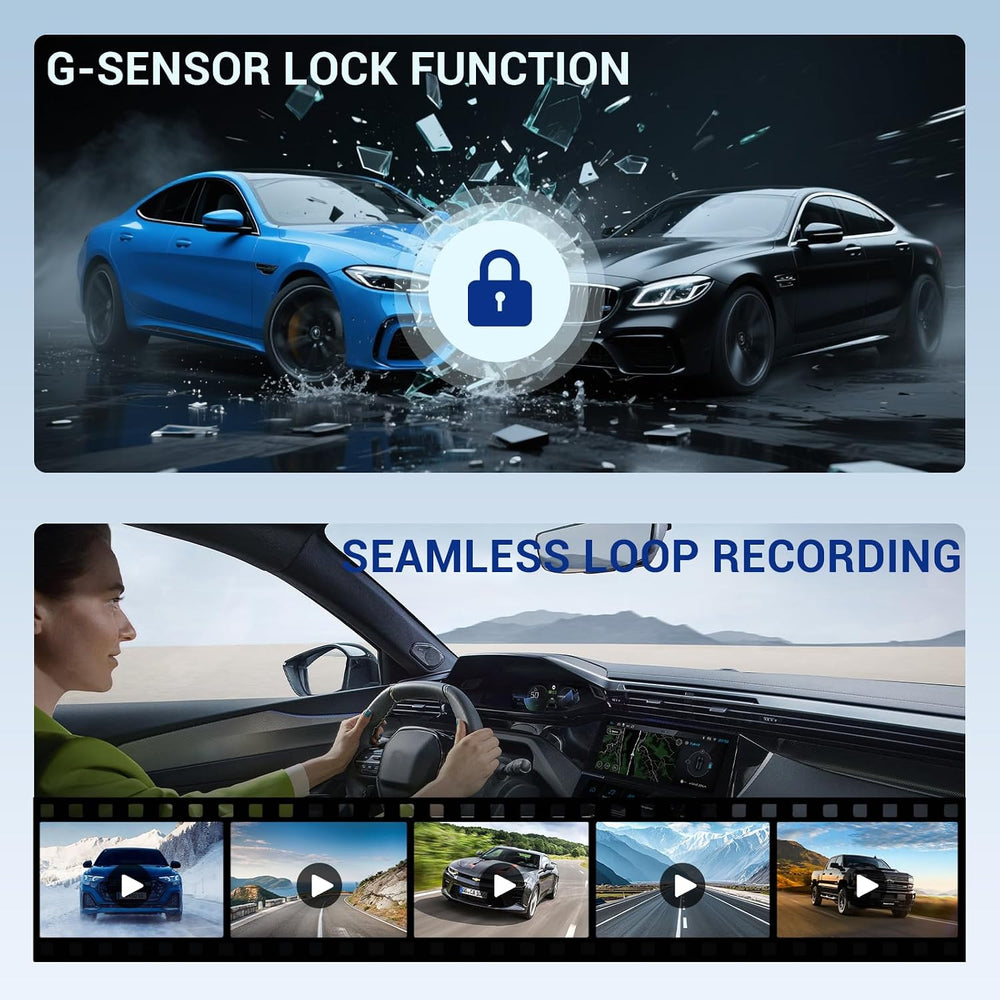 4K Rear View Mirror Camera, 10" Mirror Dash Cam Front and Rear