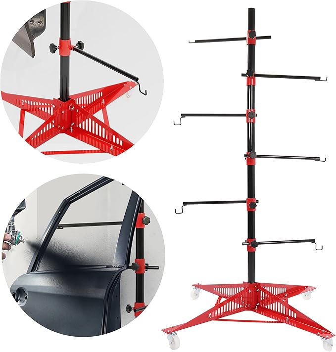 Kojem 72In Universal Auto Paint Rack Stand Tree Holder Adjustable Center Post