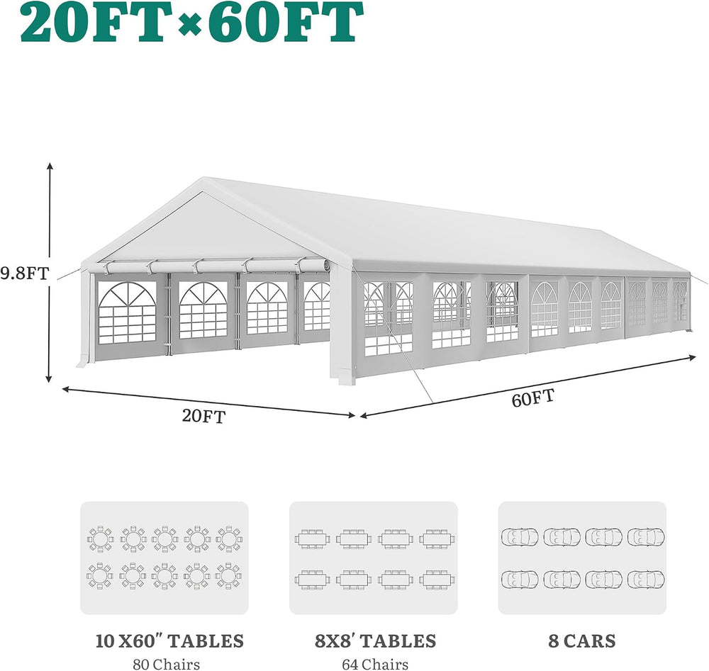 YITAHOME 20x60FT Party Tent Heavy Duty Wedding Tent Event Shelters