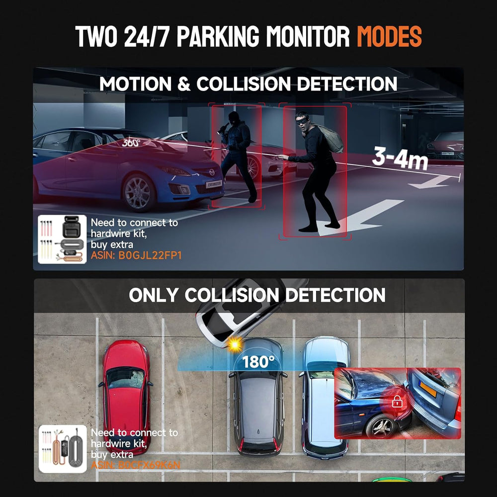 Neideso 360° Dash Cam Front and Rear Inside, 4 Channel Dash Camera for Car