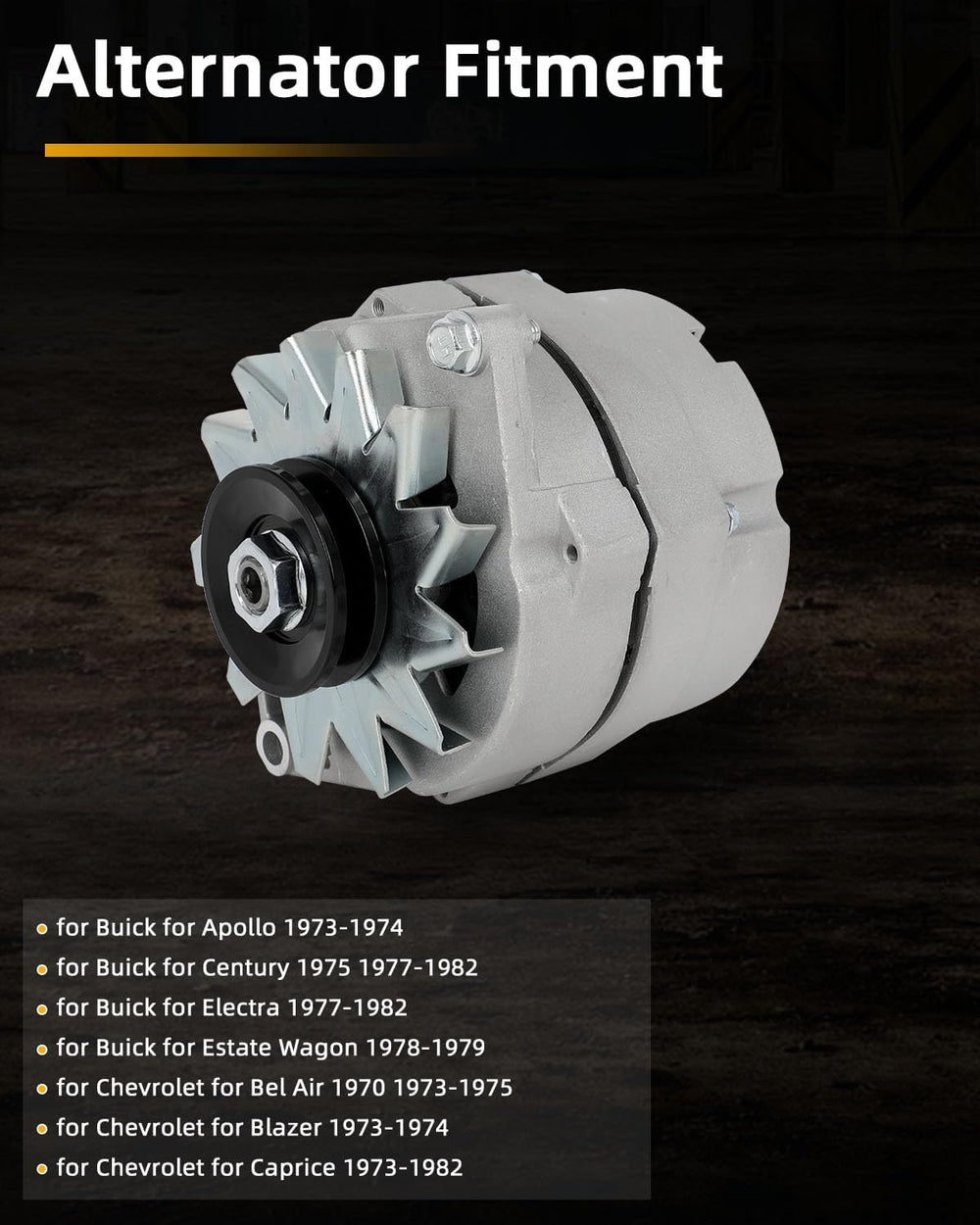 Automotive Alternator For Chevy One Wire 10SI Self-exciting SBC BBC GM Replac...