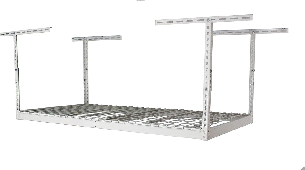 SafeRacks 3x6 Overhead Garage Storage Rack, White, 12"-21" Height