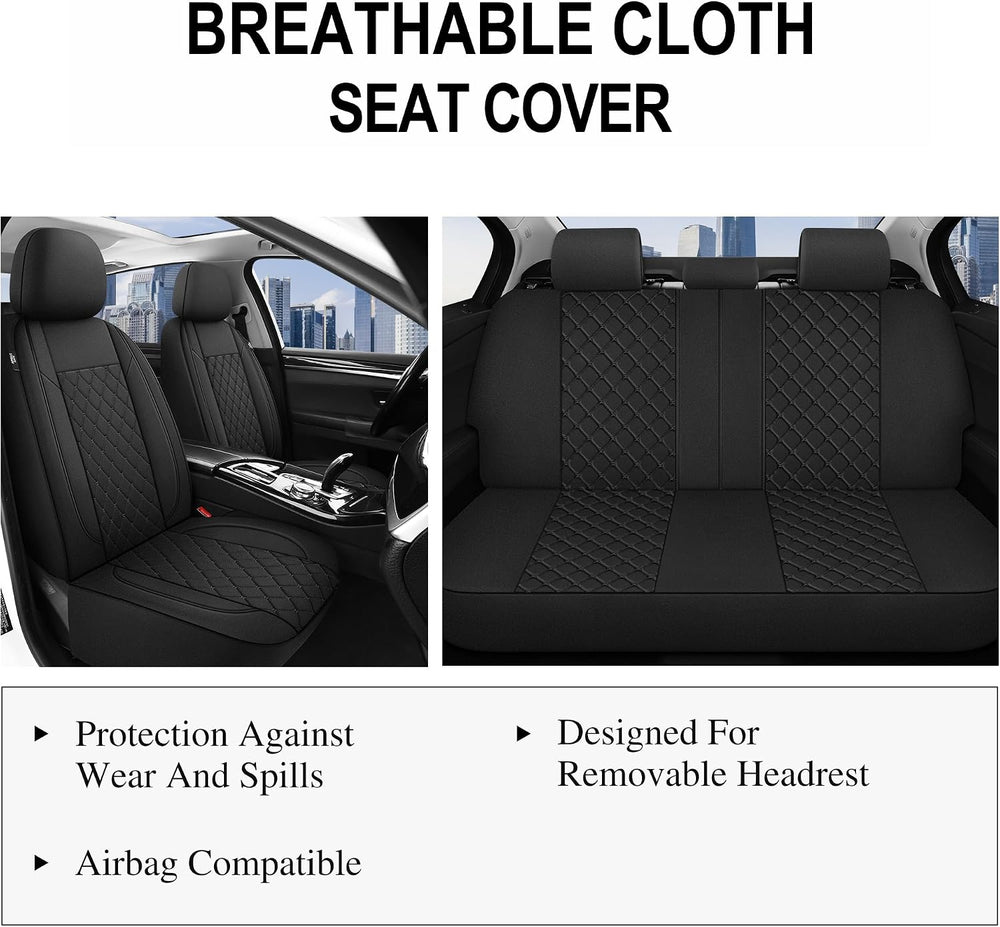Breathble Car Seat Covers Full Set,Washable Seat Covers for Cars,Premium Clot...