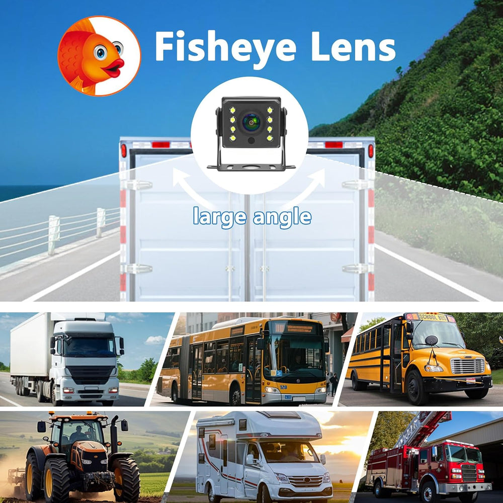 AHD 1080P Truck Camera 7" Monitor 2 Cameras Dash Cam for Semi RV