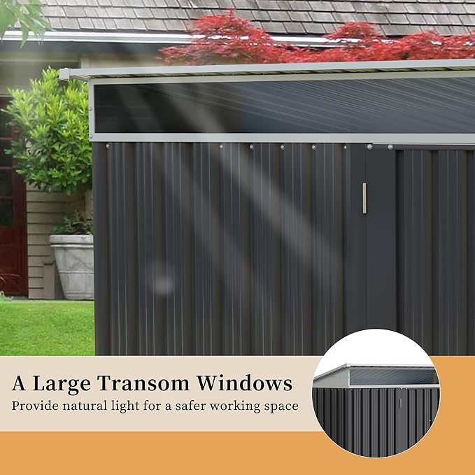 Vongrasig Outdoor Storage Shed, 6 x 4 FT Outside Metal Garden Shed