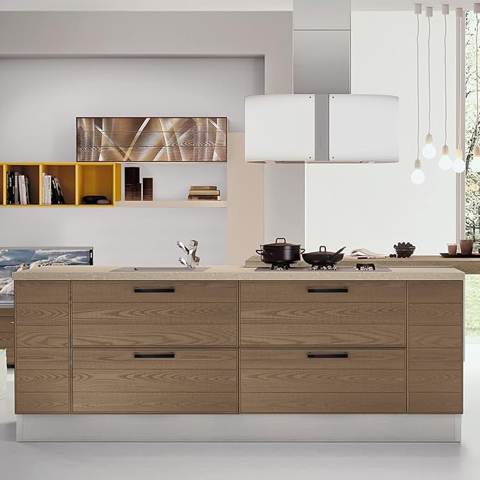 Matte Black Kitchen Pulls Bathroom Cabinet Drawer Closet Flat Square Bar Pull...