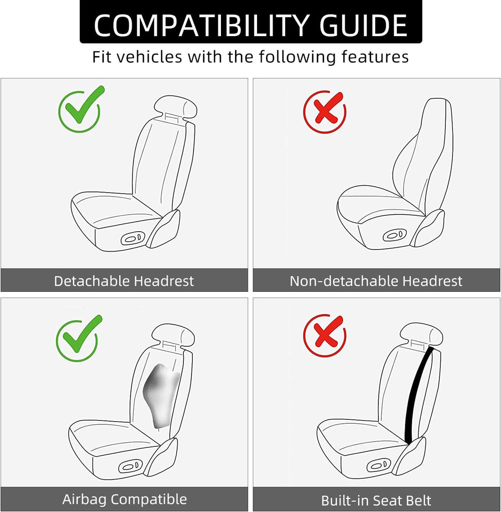 2 Pack Waterproof Full Surround Leather Car Seat Covers Full Set