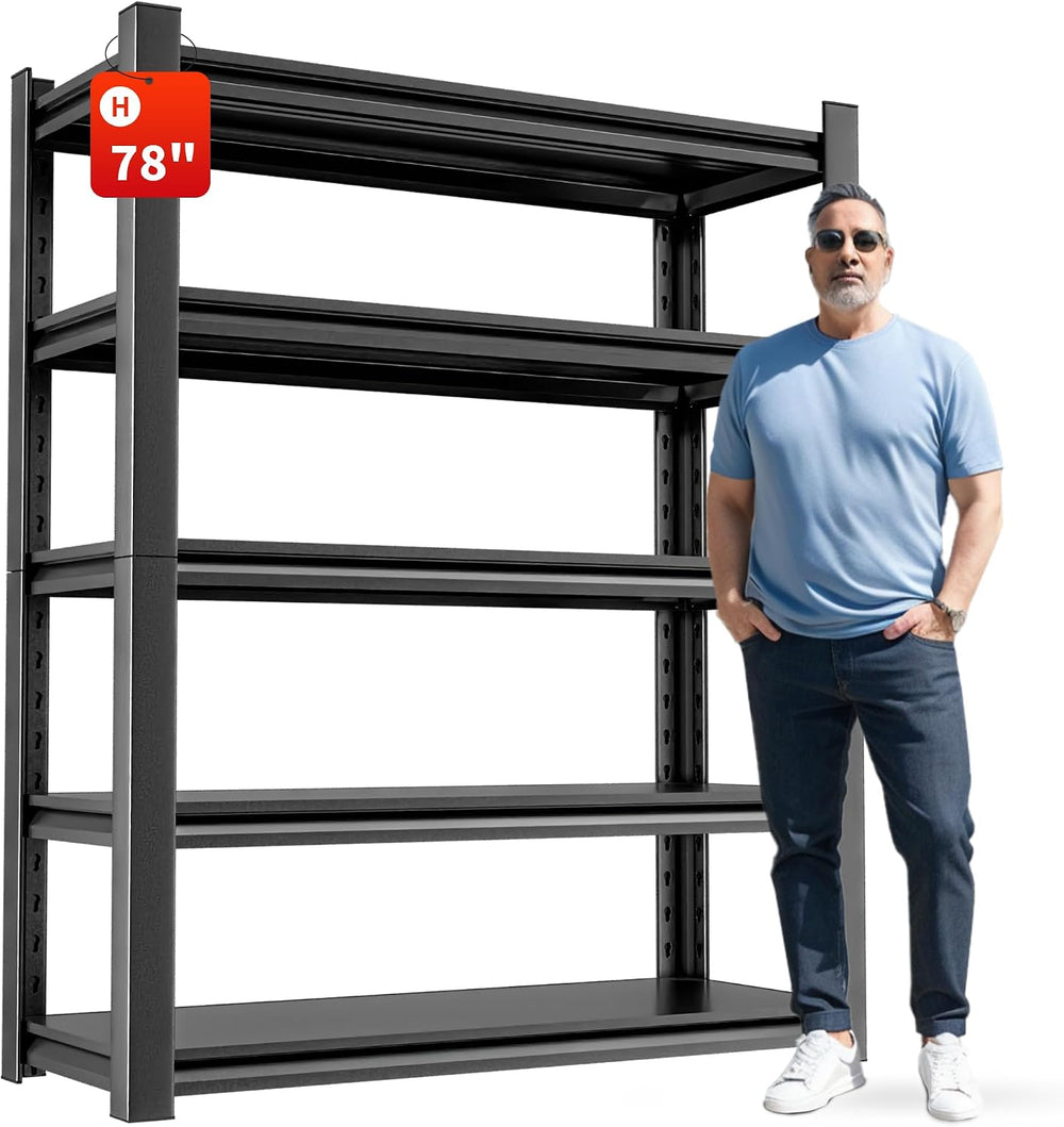 Garage Shelving Unit - 5-Tier Adjustable Metal Storage Shelf - Heavy Duty Ind...