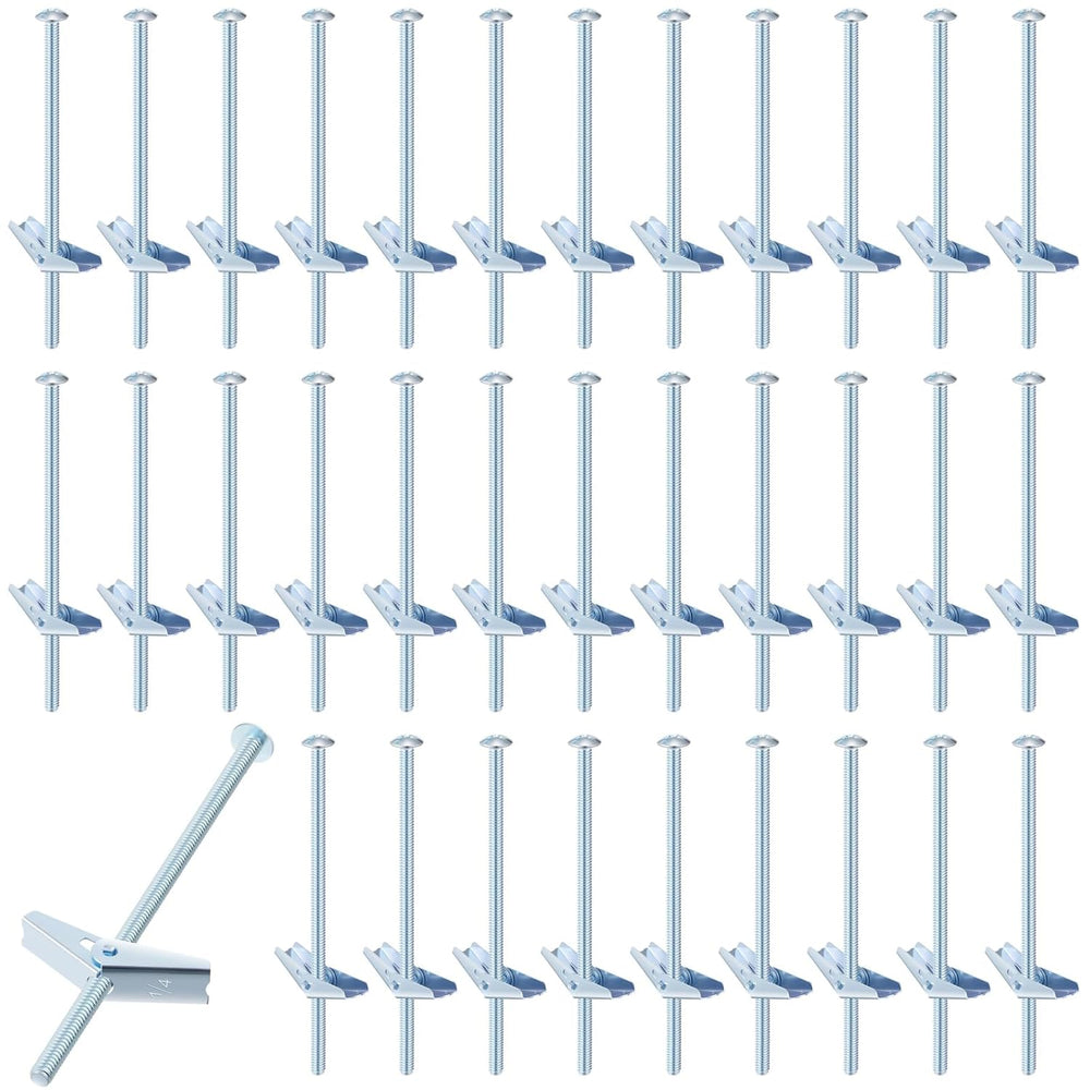 Yaocom 100 Pcs 1/4" X 6" Toggle Bolts and Wing Nut Wall Anchor for ...