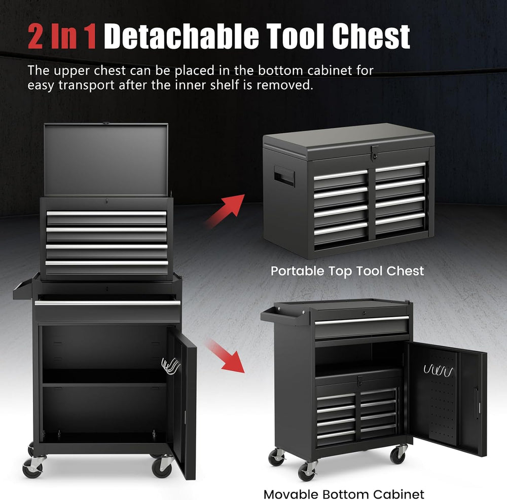 Goplus Tool Chest, 5 Drawers Rolling Tool Cabinet with Detachable Top Toolbox...