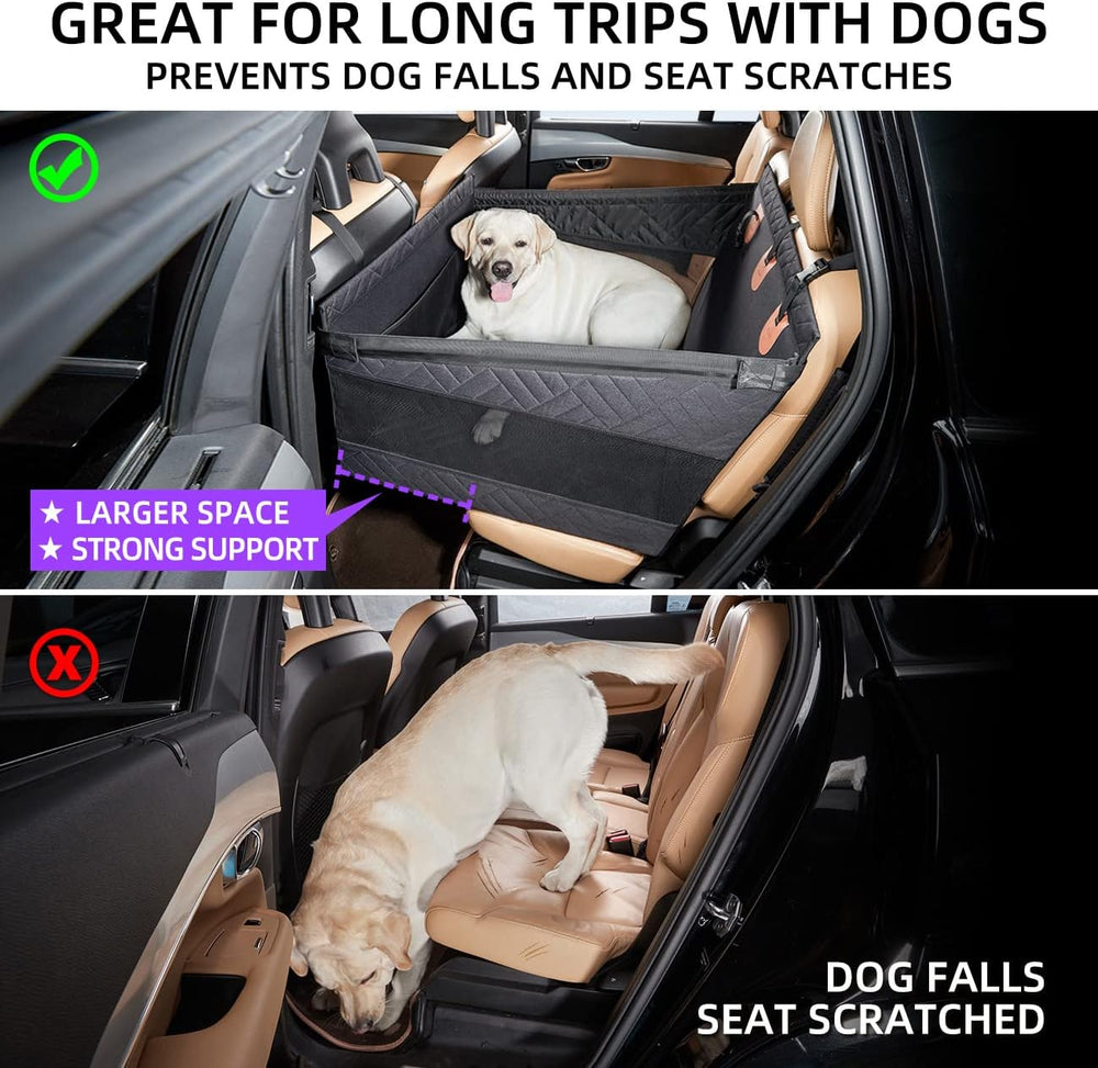 TKYZ Large Dog Car Seat,Back Seat Extender for Dogs,Hard Bottom Seat Cover