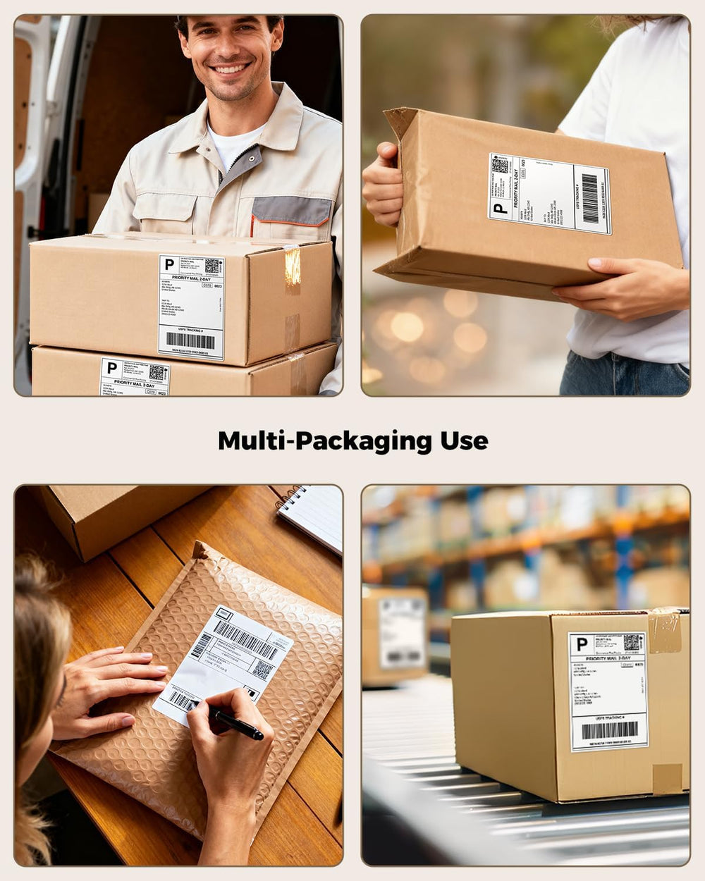 4x6 Thermal Labels, 5000Pcs/10 Stacks, White Shipping Labels