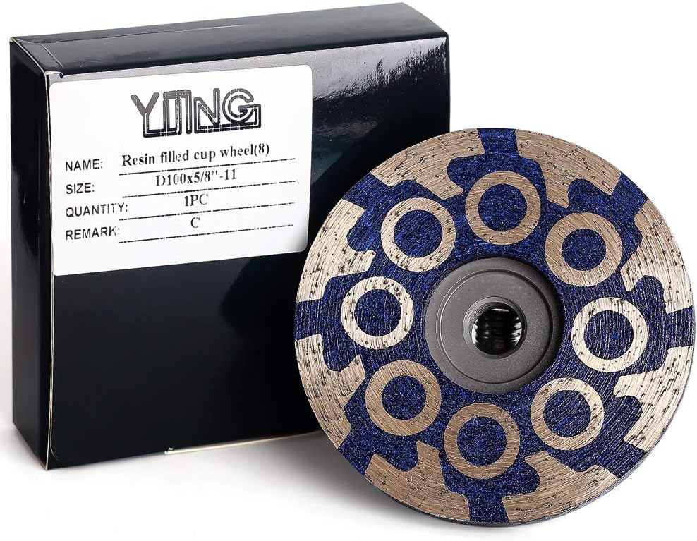 YIJING 4" Diamond Cup Wheel Resin Diamond Grinding Wheel Coarse Grit wit...