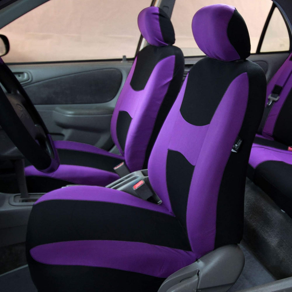 FH Group Car Seat Covers Front Set and Rear Split Function with Steering Whee...