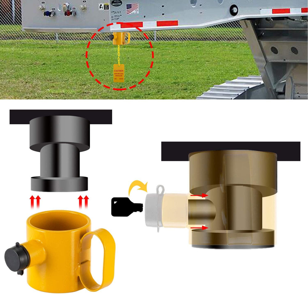 BOYISEN 5th Wheel King Pin Lock Solid Steel Anti Theft Fifth Wheel Hitch Lock...
