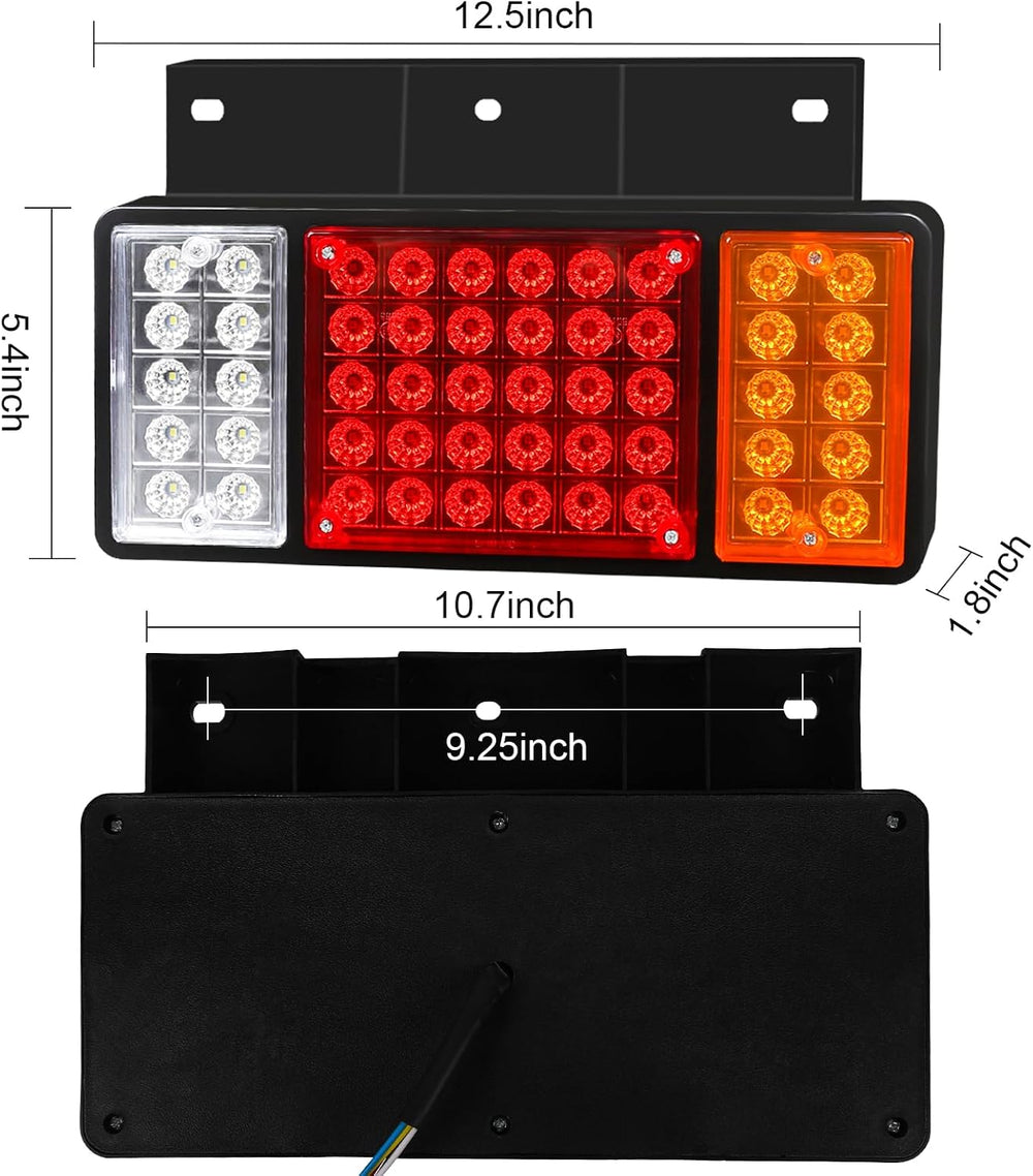 2PCS Trailer Tail Light Kit 50 LED Truck Running Brake Turn Signals Reverse L...