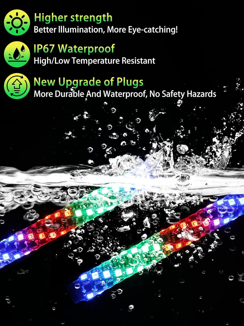 2 Pack 1FT Whip Lights with Spring Base, LED Whip Light with App & Remote...
