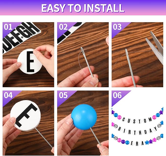 Giant Friendship Bracelet Garland Kit, DIY Birthday Banner with Letters Ball ...