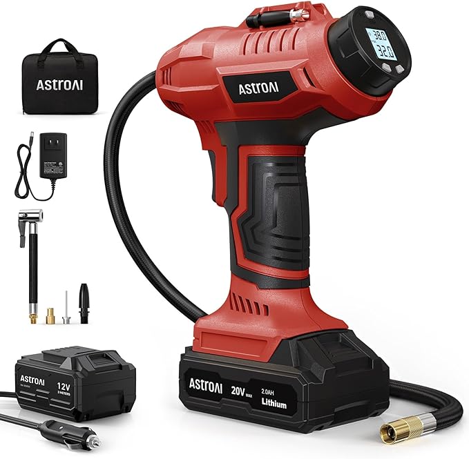 AstroAI C2 Cordless Tire Inflator Air Compressor 20V Rechargeable Battery