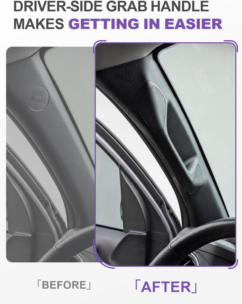 Driver Side A-Pillar Grab Handle for Toyota Tacoma 3rd Gen 2016-2023, OEM-Sty...
