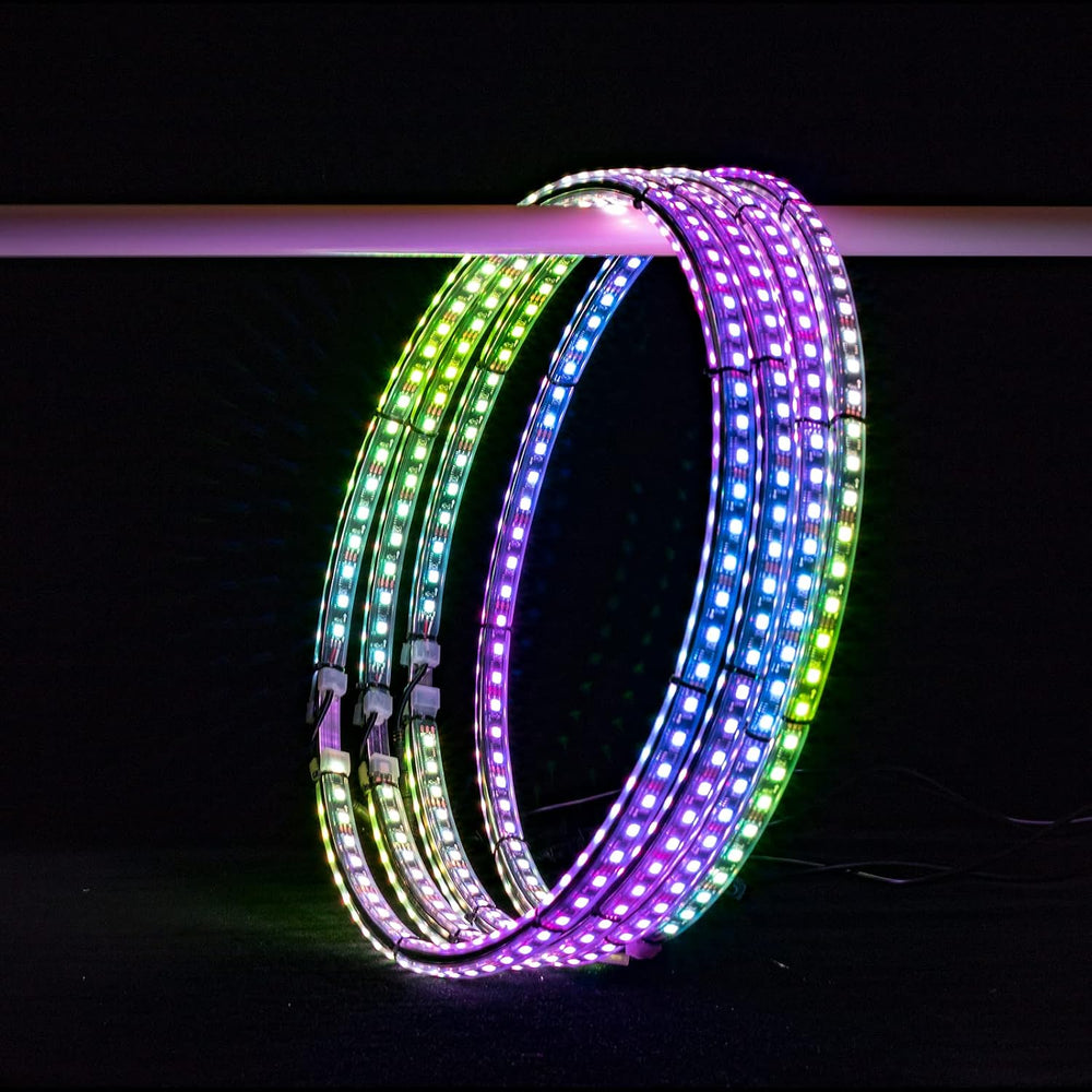 4pcs 17.5 inch Double Row Wheel Lights for Truck/Car/ATV/UTV, Dancing Chasing...