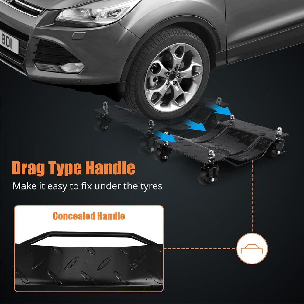 Car Dolly Set of 4, 6000 lbs Moving Tire Stake with Swivel Nylon Casters | 36...