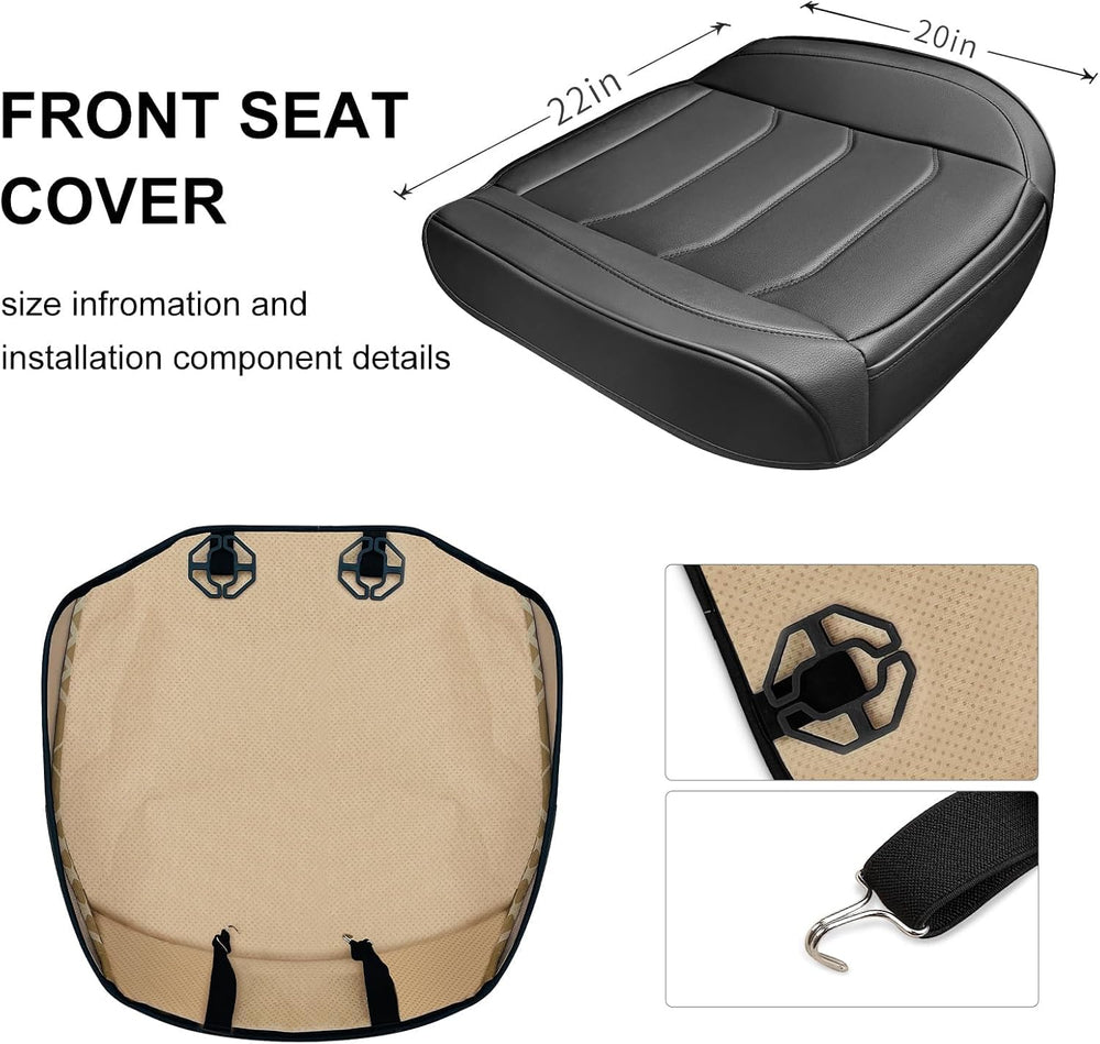 BOPUOVRE Car Seat Cover for Luxury & Comfort PU Leather