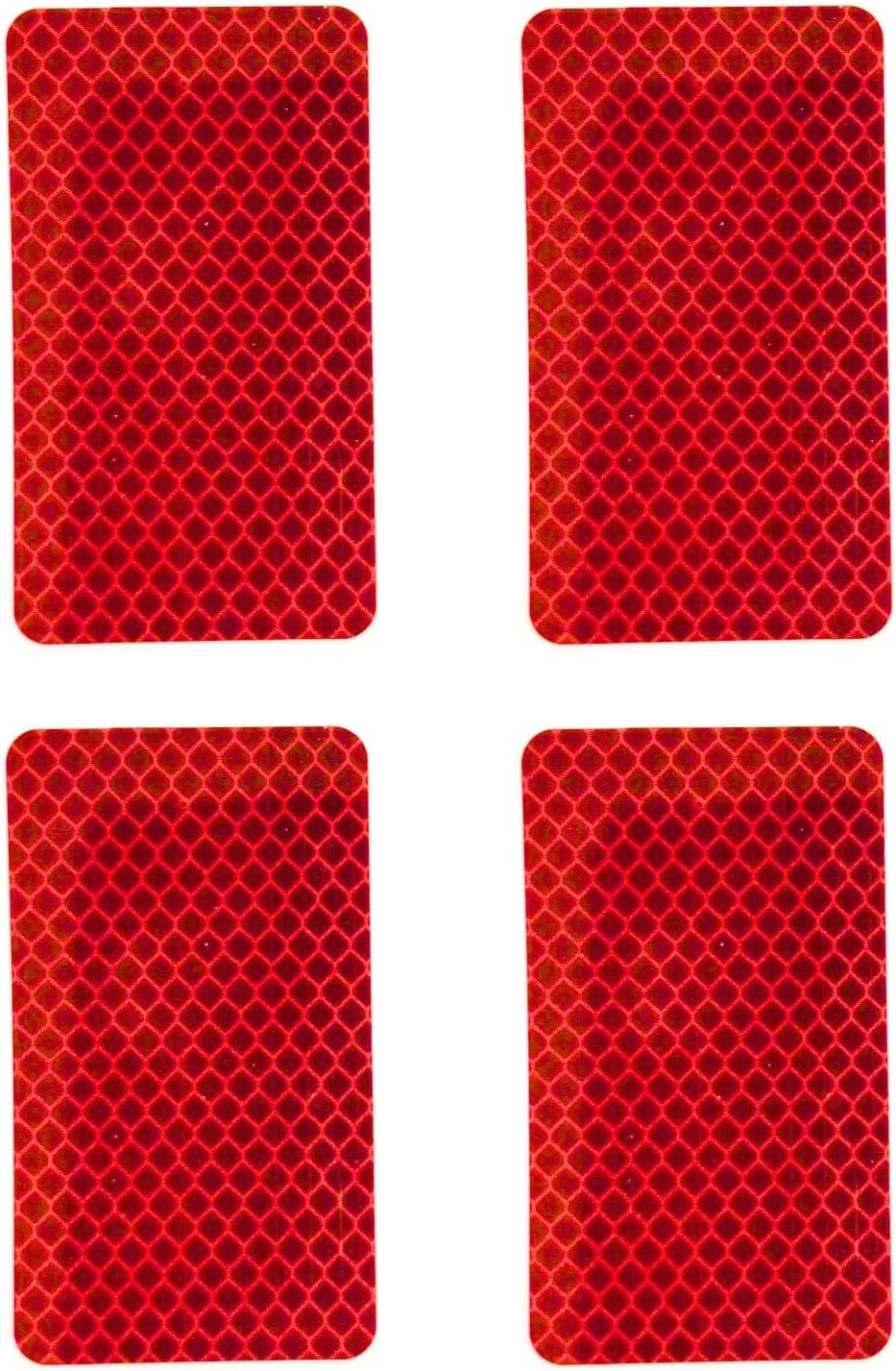 LiteMark DOT-SAE Prismatic Stick-On Reflectors, Red, 2 x 3.5 in, 50 Pack