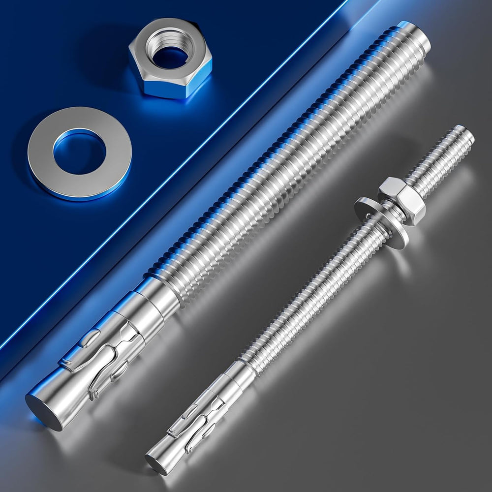 Wensilon 30Pcs 3/8x2-1/2 Inch Standard Fasteners for Heavy-Duty 304 Stainless...