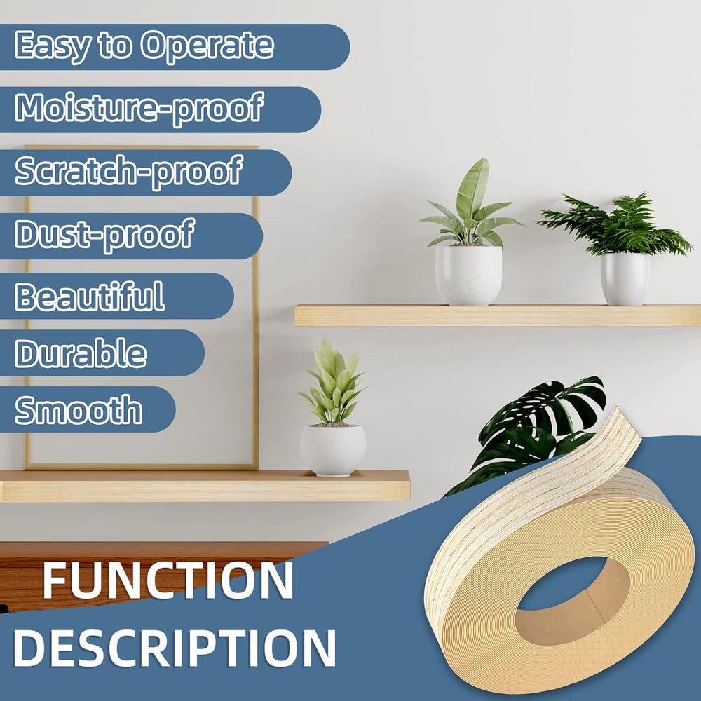 Oak Wood Veneer, 12 inch x 50ft Wood Edge Banding Pre-glued Flexible, Veneer ...