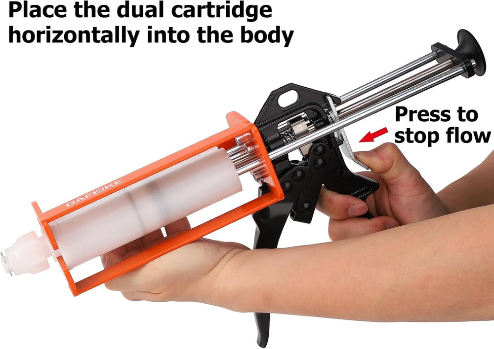400ml Epoxy Gun Dual Component Caulking Gun Manual Double Cartridge Caulk Gun...