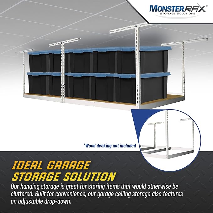 MonsterRax 4x8 Overhead Garage Storage Rack Frame Kit