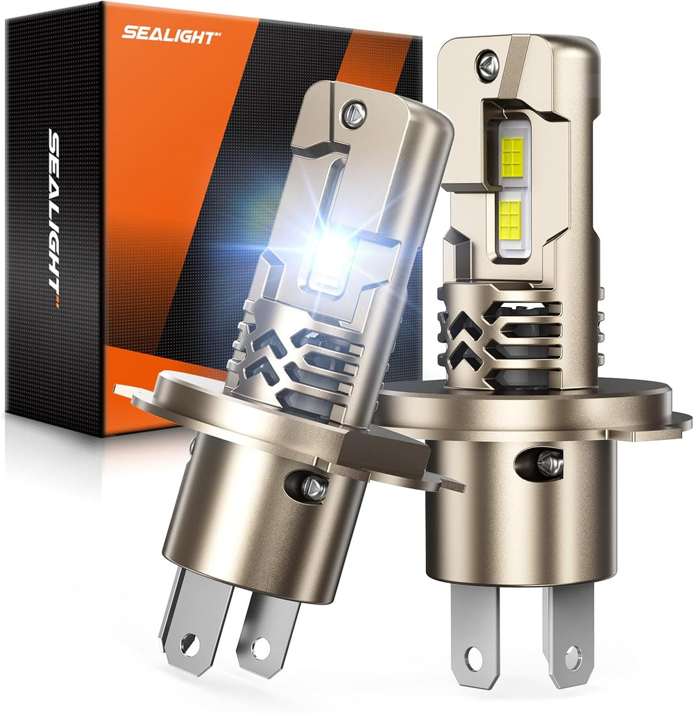 SEALIGHT H4/9003/HB2 LED Bulbs 70000LM Super Bright, 12X Brighter 6500K White...