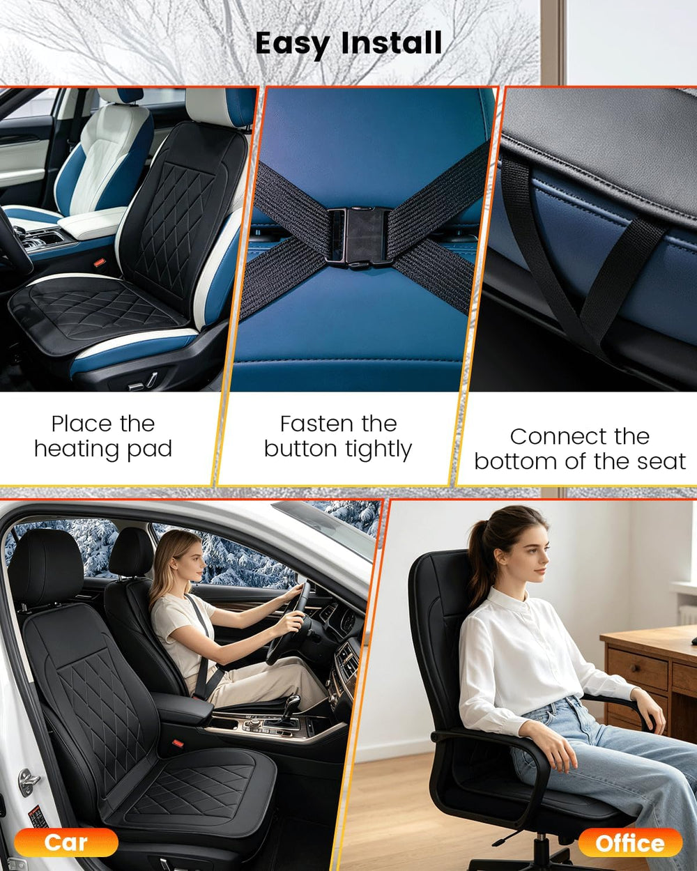 Car Seat Cushions - Foldable Portable Car Seat Cover