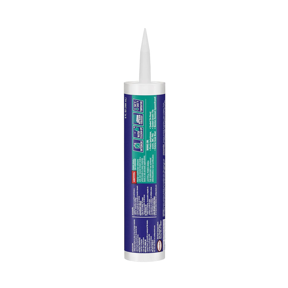 Loctite Power Grab Tub Surround Construction Adhesive, 9 fl oz, Cartridge (12...