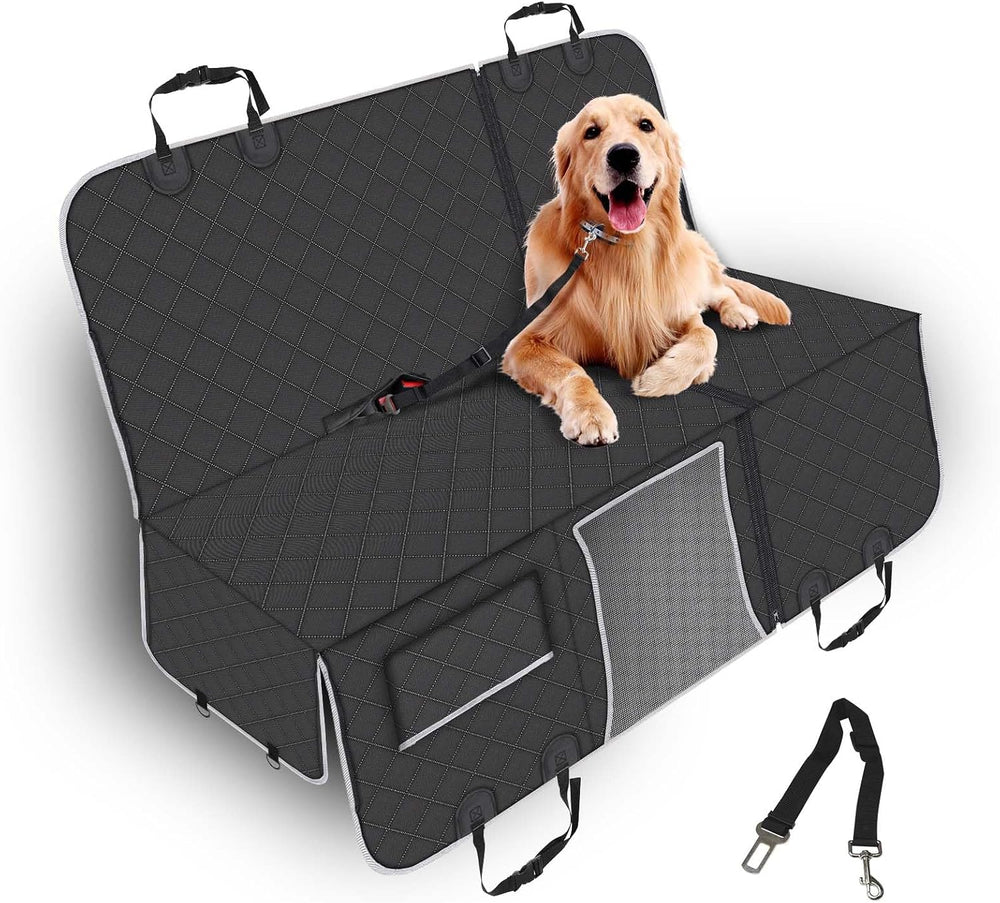PetJoy Dog Car Seat Cover for Back Seat, Hammock‑Style Rear Bench Cover